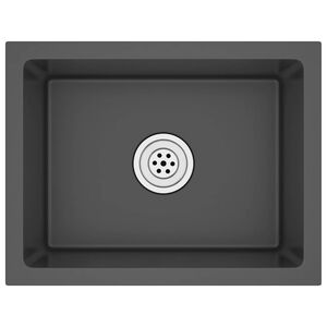 vidaXL &Eacute;vier de cuisine fait main Noir Acier inoxydable