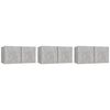 vidaXL Meubles TV suspendus 3 pcs Gris béton 60x30x30 cm