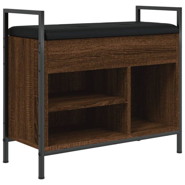 vidaXL Banc &agrave; chaussures ch&ecirc;ne marron 65,5x32x57,5cm bois d'ing&eacute;nierie