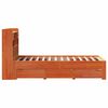 vidaXL Lit bibliothèque sans matelas cire marron 100x200 cm pin massif