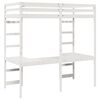 vidaXL Cadre de lit mezzanine Blanc 90 x 200 cm Pin massif