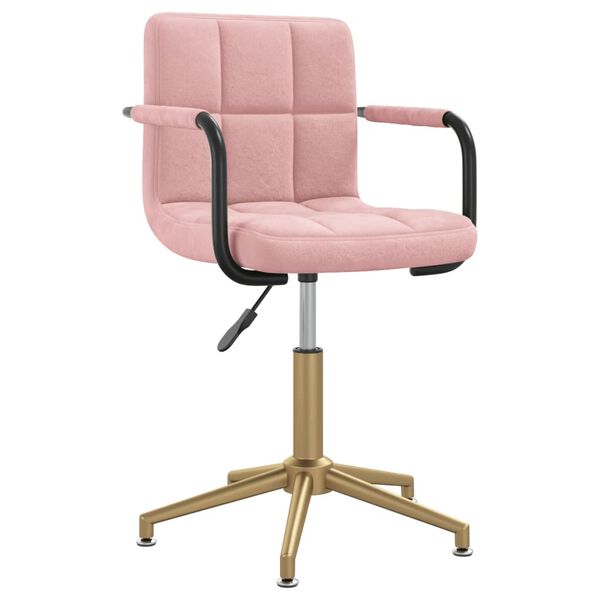 vidaXL Chaises pivotantes &agrave; manger lot de 2 rose velours