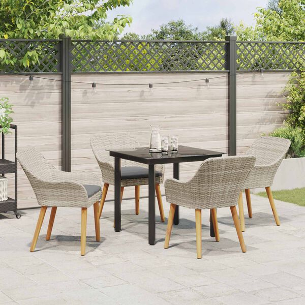 vidaXL Ensemble de salle &agrave; manger pour jardin 5 pcs Gris clair