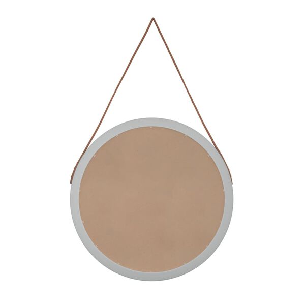 vidaXL Miroir mural avec sangle Argent&eacute; &Oslash; 55 cm