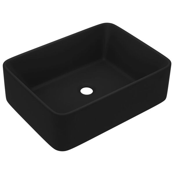 vidaXL Lavabo de luxe Noir mat 41x30x12 cm C&eacute;ramique