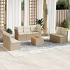 vidaXL Salon de jardin avec coussins 8 pcs beige r&eacute;sine tress&eacute;e