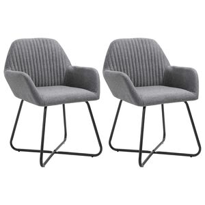 vidaXL Chaises &agrave; manger lot de 2 gris fonc&eacute; tissu