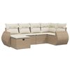 vidaXL Salon de jardin avec coussins 6 pcs beige r&eacute;sine tress&eacute;e