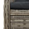 vidaXL Ensemble &agrave; manger de jardin et coussins 7 pcs gris rotin
