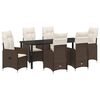 vidaXL Ensemble de salle &agrave; manger pour jardin 7 pc Marron polyrotin