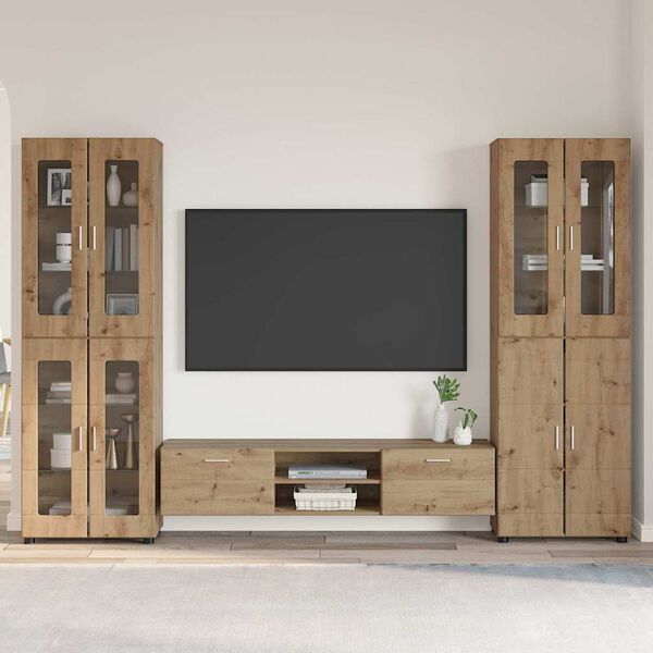 vidaXL Ensemble meuble TV FLORIN Ch&ecirc;ne artisanal Bois d'ing&eacute;nierie