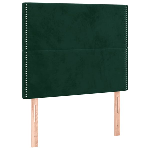 vidaXL T&ecirc;te de lit &agrave; LED Vert fonc&eacute; 100x5x118/128 cm Velours