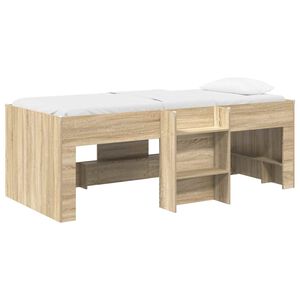 vidaXL Cadre de Lit &Eacute;lev&eacute; pour Enfants Ch&ecirc;ne Sonoma 90 x 200 cm