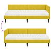 vidaXL Cadre de lit d'angle avec matelas Autre 2 pcs Jaune Velours
