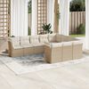 vidaXL Salon de jardin avec coussins 10 pcs beige résine tressée