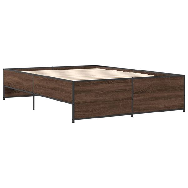 vidaXL Cadre de lit sans matelas ch&ecirc;ne marron 120x200 cm