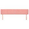 vidaXL T&ecirc;te de lit avec oreilles Rose 163x23x78/88 cm Velours