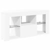 vidaXL Meuble TV LED d'Angle Blanc 100 x 40 x 50 cm Bois d'ing&eacute;nierie