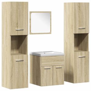 vidaXL Ensemble de meubles de salle de bain 5 pcs ch&ecirc;ne sonoma