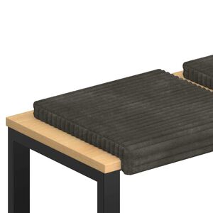 vidaXL Coussin de banc 2 pc Velours c&ocirc;tel&eacute; en peluche Anthracite