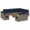 vidaXL Ensemble de canap&eacute; de jardin 13 pcs avec coussins gris r&eacute;sine tress&eacute;e