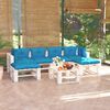 vidaXL Salon de jardin palette 7 pcs avec coussins bois de pin