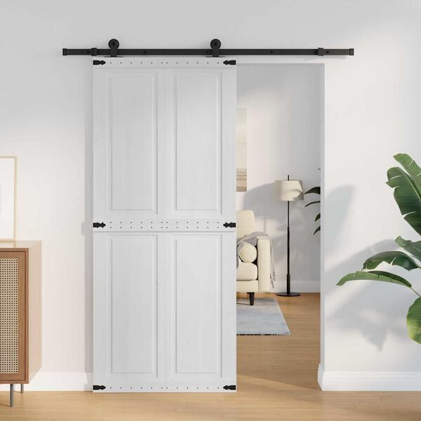 vidaXL Porte Corona Blanc 90 x 210 cm Bois d'ing&eacute;nierie