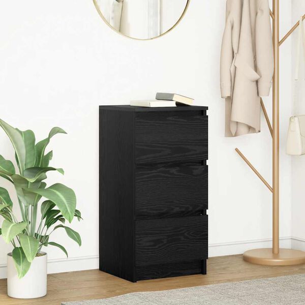 vidaXL Buffet chêne noir 37,5x35x76 cm bois d'ingénierie