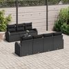 vidaXL Ensemble de canapé de jardin avec coussin 8 pcs Noir