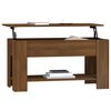 vidaXL Table basse Ch&ecirc;ne marron 101x49x52 cm Bois d'ing&eacute;nierie