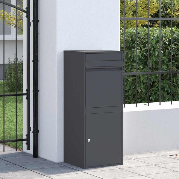 vidaXL Bo&icirc;te de d&eacute;p&ocirc;t de colis Anthracite 41 x 38 x 103 cm Acier