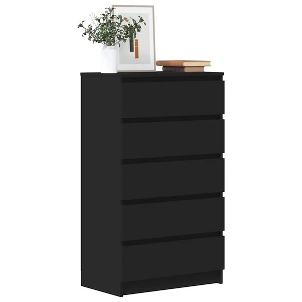 vidaXL Commode Noir 60x36x103 cm Bois d'ing&eacute;nierie