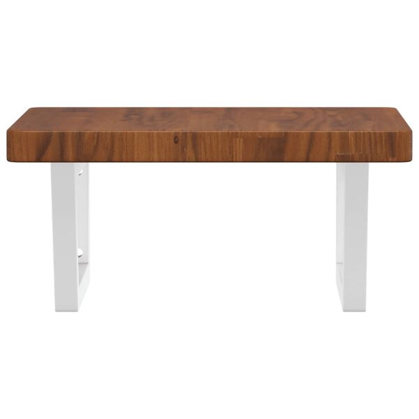 vidaXL &Eacute;tag&egrave;re de vasque murale acier et bois de ch&ecirc;ne massif