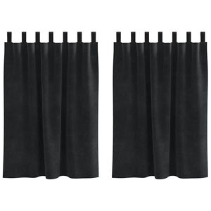 vidaXL Rideaux occultants 2 pcs Noir 140 x 140 cm Velours