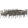 vidaXL Ensemble de salle &agrave; manger pour jardin 11 pcs Gris polyrotin