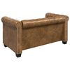 vidaXL Canapé Chesterfield 2 places cuir artificiel marron