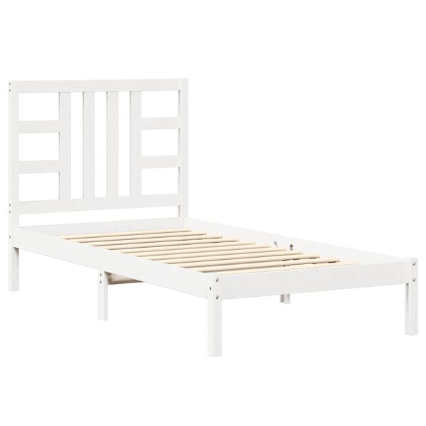 vidaXL Cadre de lit sans matelas blanc 90x190 cm bois massif