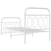 vidaXL Cadre de lit m&eacute;tal sans matelas avec pied de lit blanc 90x190cm