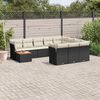 vidaXL Salon de jardin 11 pcs avec coussins noir r&eacute;sine tress&eacute;e