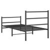 vidaXL Cadre de lit m&eacute;tal sans matelas avec pied de lit noir 90x200 cm