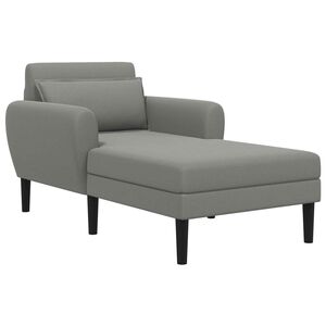 vidaXL Chaise longue Gris fonc&eacute; Velours granuleux