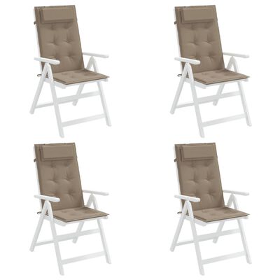 vidaXL Coussins de chaise à dossier haut lot de 4 taupe tissu oxford