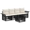 vidaXL Ensemble de canap&eacute; de jardin 5 pcs Noir polyrotin