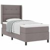 vidaXL Lit &agrave; ressorts avec coussin Taupe 200 x 90 cm tissu