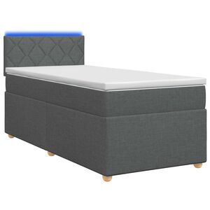 vidaXL Lit boxspring avec matelas Gris fonc&eacute; 90 x 200 cm Tissu