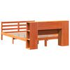 vidaXL Lit bibliothèque sans matelas cire marron 135x190 cm pin massif