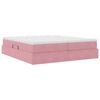 vidaXL Lit avec rangement et matelas Rose 180 x 200 cm Velours