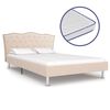 vidaXL Lit et matelas &agrave; m&eacute;moire de forme Beige Tissu 140x200 cm