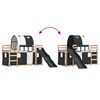 vidaXL Lit superposé sans matelas avec toboggan blanc noir 90x190 cm