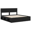 vidaXL Cadre de lit avec matelas Noir 200 x 200 cm Bois de pin massif